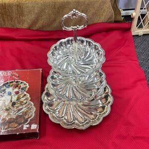 F.B. Rogers Silver Company vintage 3 tier silver plated server